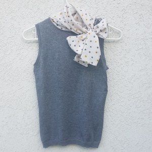 Grey Vest with Polka Dot Neck Tie